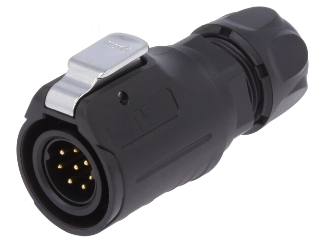 Connector: rond; stekker; maat 16; 02; mannelijk; PIN: 8; verguld; 5A Connector: rond; stekker; maat 16; 02; mannelijk; PIN: 8; verguld; 5A